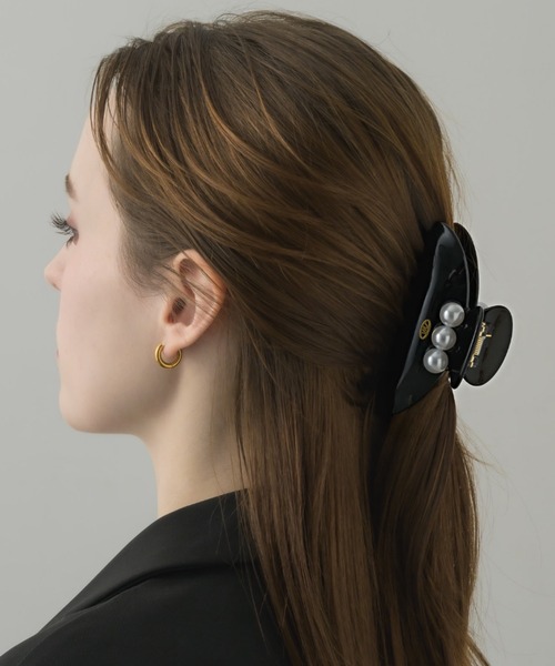 秋のバレッタ ヘアクリップ HAIR CLIP/TRIPLE PEARL（バレッタ/ヘアクリップ）｜muku（ムク）の