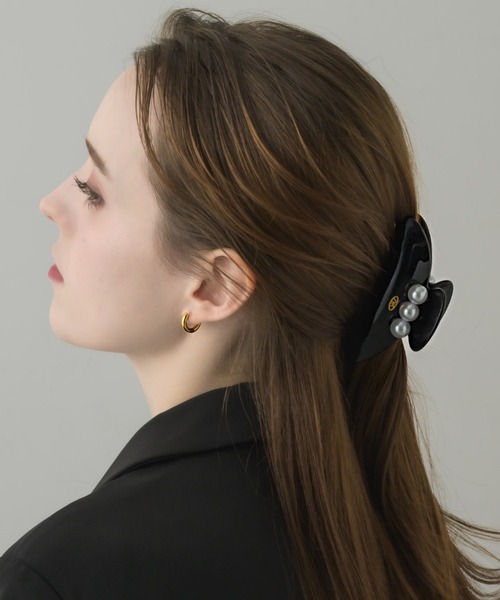 秋のバレッタ ヘアクリップ HAIR CLIP/TRIPLE PEARL（バレッタ/ヘアクリップ）｜muku（ムク）の