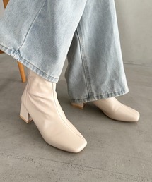 バッグファスナーヒールブーツ