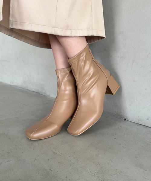MYMOOD.（マイムード）の「バッグファスナーヒールブーツ（ブーツ・レディース・ベージュ/アイボリー/ブラック・23.5cm/24.5cm）」の22枚目の写真