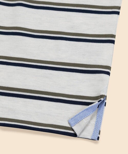 BROOKS BROTHERS（ブルックスブラザーズ）の「ストレッチコットン　GFロゴ　ダブルストライプ　ロングスリーブポロシャツ　Slim Fit（ポロシャツ・メンズ・グレー/ホワイト・LARGE/X-LARGE/SMALL/MEDIUM）」の4枚目の写真