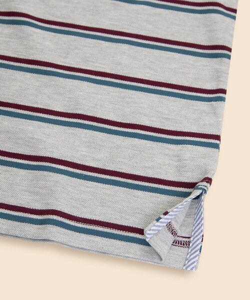 BROOKS BROTHERS（ブルックスブラザーズ）の「ストレッチコットン　GFロゴ　ダブルストライプ　ロングスリーブポロシャツ　Slim Fit（ポロシャツ・メンズ・グレー/ホワイト・LARGE/X-LARGE/SMALL/MEDIUM）」の6枚目の写真