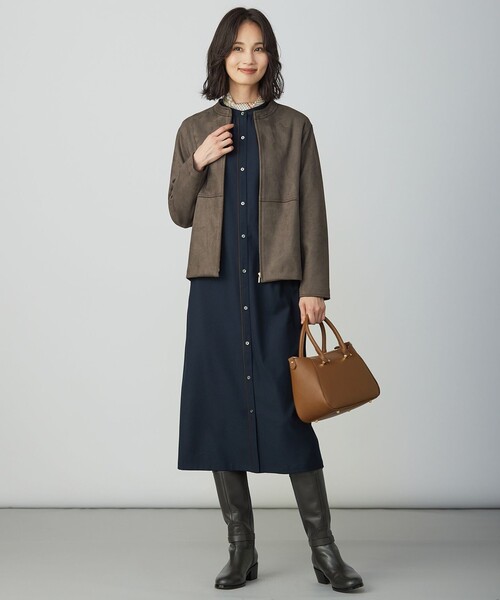 J.PRESS(ジェイプレス)の「スエードダンボール ブルゾン(ブルゾン・レディース・ベージュ系/ブラウン系・T15/T13)」の7枚目の写真