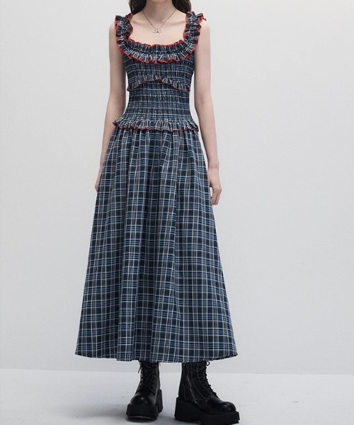 gossip!ロサンゼルス(ゴシップロサンゼルス)の「フリルアクセント チェックワンピース(ワンピース・レディース・チェック・M)」の7枚目の写真