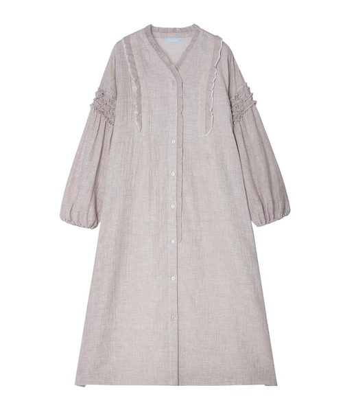 2024秋冬・新品キッドブルー ルームウェア ワンピース (定価18,700) キッドブルー 25ネルチェック 長袖 ワンピース ルームウェア パジャマ