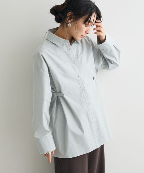 CRAFT STANDARD BOUTIQUE(クラフトスタンダードブティック)の「サイドベルトシャツ(シャツ/ブラウス・レディース・サックスブルー/ブルーグリーン/イエロー・FREE)」の1枚目の写真