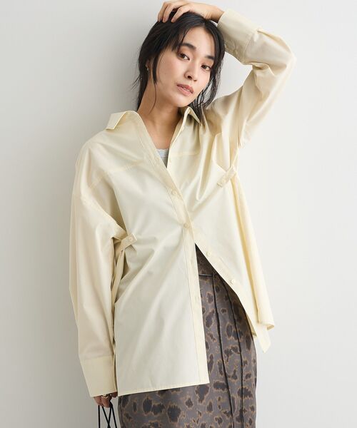 CRAFT STANDARD BOUTIQUE(クラフトスタンダードブティック)の「サイドベルトシャツ(シャツ/ブラウス・レディース・サックスブルー/ブルーグリーン/イエロー・FREE)」の2枚目の写真