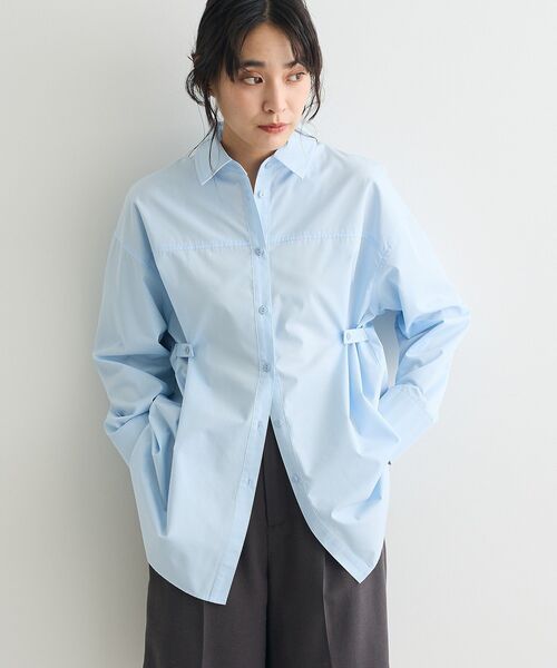 CRAFT STANDARD BOUTIQUE(クラフトスタンダードブティック)の「サイドベルトシャツ(シャツ/ブラウス・レディース・サックスブルー/ブルーグリーン/イエロー・FREE)」の4枚目の写真