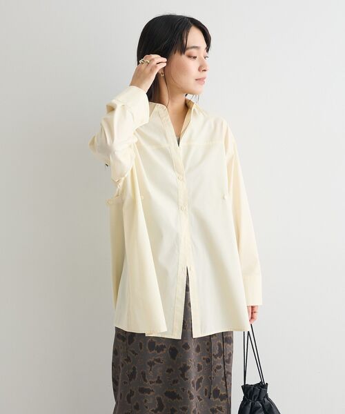 CRAFT STANDARD BOUTIQUE(クラフトスタンダードブティック)の「サイドベルトシャツ(シャツ/ブラウス・レディース・サックスブルー/ブルーグリーン/イエロー・FREE)」の6枚目の写真
