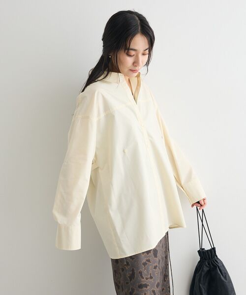 CRAFT STANDARD BOUTIQUE(クラフトスタンダードブティック)の「サイドベルトシャツ(シャツ/ブラウス・レディース・サックスブルー/ブルーグリーン/イエロー・FREE)」の9枚目の写真