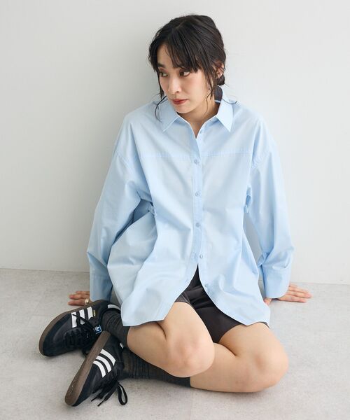 CRAFT STANDARD BOUTIQUE(クラフトスタンダードブティック)の「サイドベルトシャツ(シャツ/ブラウス・レディース・サックスブルー/ブルーグリーン/イエロー・FREE)」の15枚目の写真