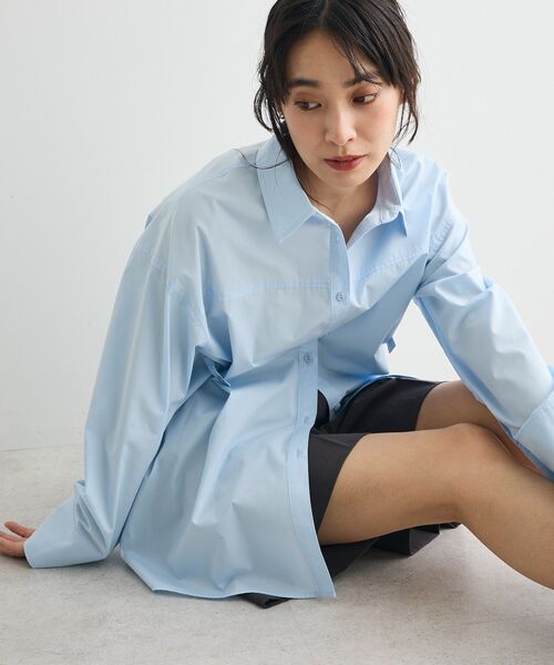 CRAFT STANDARD BOUTIQUE(クラフトスタンダードブティック)の「サイドベルトシャツ(シャツ/ブラウス・レディース・サックスブルー/ブルーグリーン/イエロー・FREE)」の17枚目の写真
