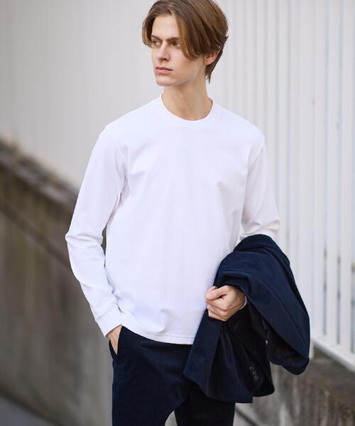 TAKEO KIKUCHI(タケオキクチ)の「ストレッチ テーラードTシャツ(Tシャツ/カットソー・メンズ・ホワイト/ネイビー/ライトグレー/ブラウン系/ブラック・01/05/04/03/02)」の1枚目の写真