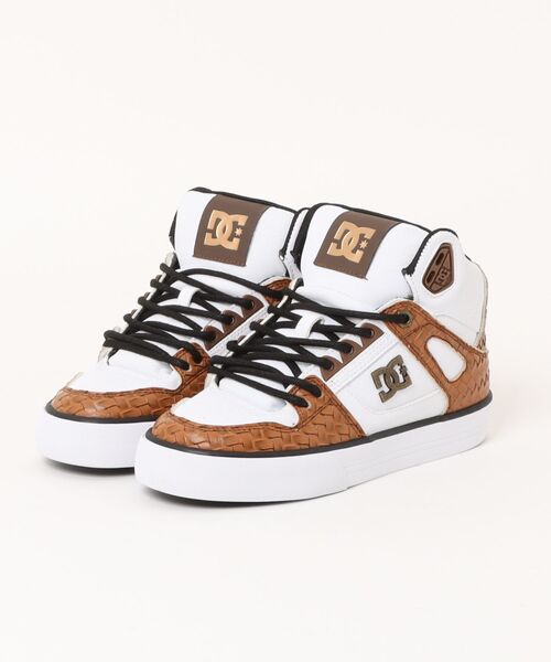 DC SHOES（ディーシーシューズ）の「PURE HIGH-TOP SE SN/DCユニセックスハイカットスニーカー（スニーカー・メンズ・ウィート/ブラック×ゴールド/ホワイト×ライトグレー・23cm/23.5cm/24cm/24.5cm/25cm/25.5cm/26cm/26.5cm/27cm/27.5cm/28cm/28.5cm/29cm/30cm）」の3枚目の写真