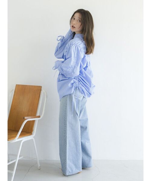 Ungrid(アングリッド)の「ギャザーデザインルーズシャツ(シャツ/ブラウス・レディース・オフホワイト/その他1/ピンク・FREE)」の12枚目の写真