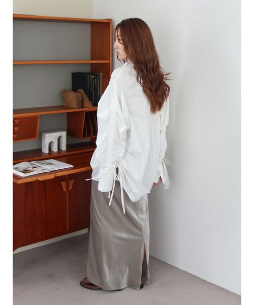 Ungrid(アングリッド)の「ギャザーデザインルーズシャツ(シャツ/ブラウス・レディース・オフホワイト/その他1/ピンク・FREE)」の16枚目の写真