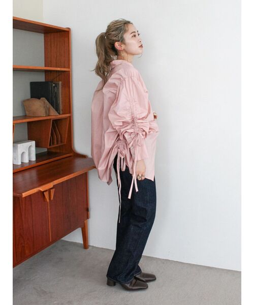 Ungrid(アングリッド)の「ギャザーデザインルーズシャツ(シャツ/ブラウス・レディース・オフホワイト/その他1/ピンク・FREE)」の22枚目の写真