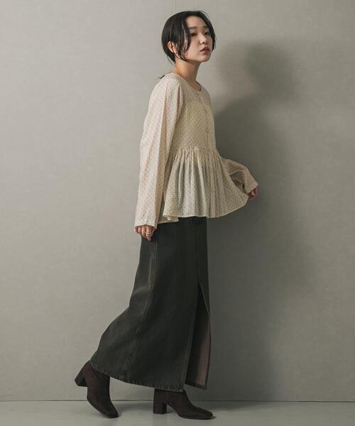 SENSE OF PLACE by URBAN RESEARCH(センスオブプレイスバイアーバンリサーチ)の「フロッキードットウエストギャザーブラウス(シャツ/ブラウス・レディース・ブルー系その他/ベージュ系その他/ブラック系その他・ONE)」の18枚目の写真