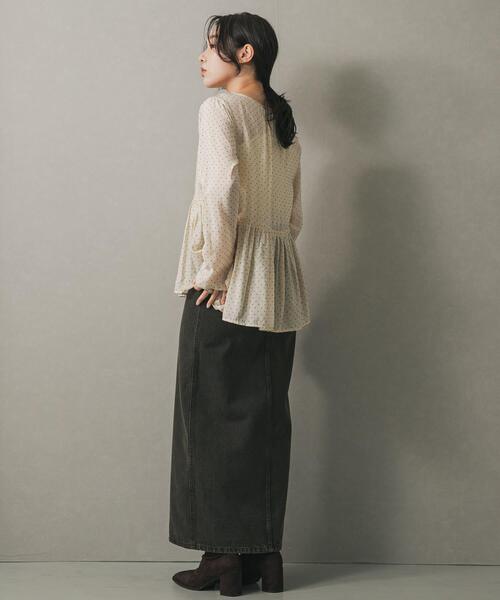 SENSE OF PLACE by URBAN RESEARCH(センスオブプレイスバイアーバンリサーチ)の「フロッキードットウエストギャザーブラウス(シャツ/ブラウス・レディース・ブルー系その他/ベージュ系その他/ブラック系その他・ONE)」の20枚目の写真