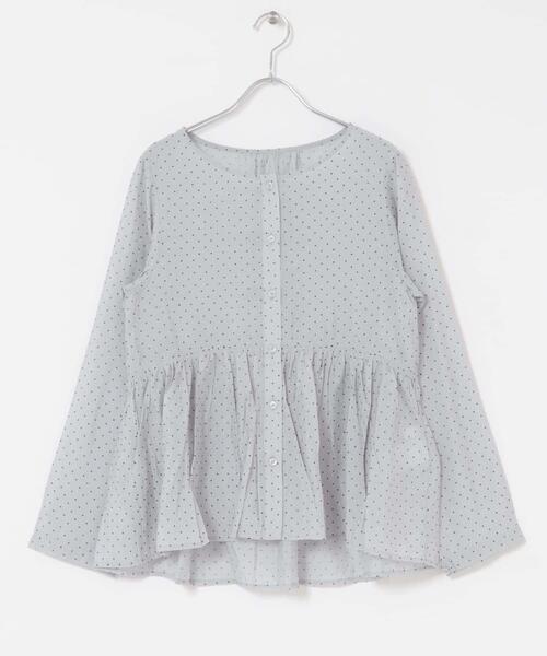 SENSE OF PLACE by URBAN RESEARCH(センスオブプレイスバイアーバンリサーチ)の「フロッキードットウエストギャザーブラウス(シャツ/ブラウス・レディース・ブルー系その他/ベージュ系その他/ブラック系その他・ONE)」の7枚目の写真