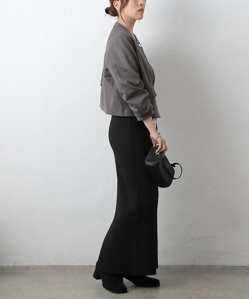 COLONY 2139（コロニートゥーワンスリーナイン）の「スエードポンチノーカラージャケット（ノーカラージャケット・レディース・ブラウン/キャメル/チャコールグレー・FREE）」の11枚目の写真