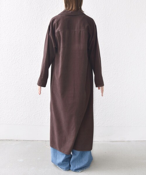45R コーデュロイワンピース　フリーサイズ セール】【WEB限定】〈洗濯機可能〉スキッパー コーデュロイ