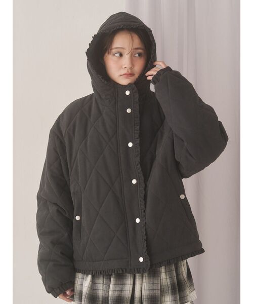 merry jenny（メリージェニー）の「フリルキルティングフードジャケット（ダウンジャケット/コート・レディース・ピンク/アイボリー/ブラック/ブルー・FREE）」の18枚目の写真