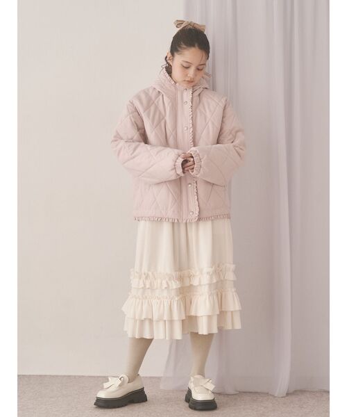 merry jenny（メリージェニー）の「フリルキルティングフードジャケット（ダウンジャケット/コート・レディース・ピンク/アイボリー/ブラック/ブルー・FREE）」の22枚目の写真