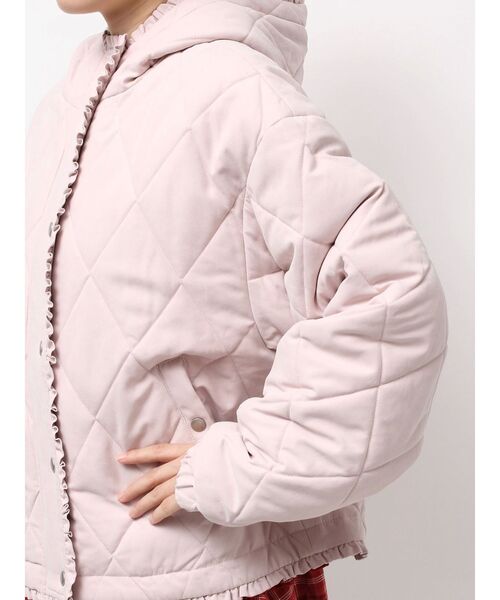 merry Jenny フリルキルティングフードジャケット ブラック merry