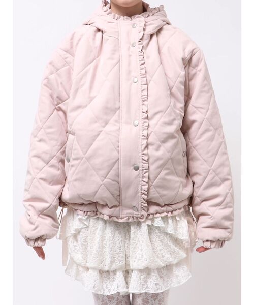 merry jenny(メリージェニー)の「フリルキルティングフードジャケット(ダウンジャケット/コート・レディース・ピンク/アイボリー/ブラック/ブルー・FREE)」の6枚目の写真