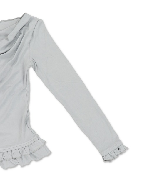 【タグ付き】エンフォルド　フリル付きホワイト長袖カットソー　ホワイト タグ付き】エンフォルド フリル付きホワイト長袖カットソー