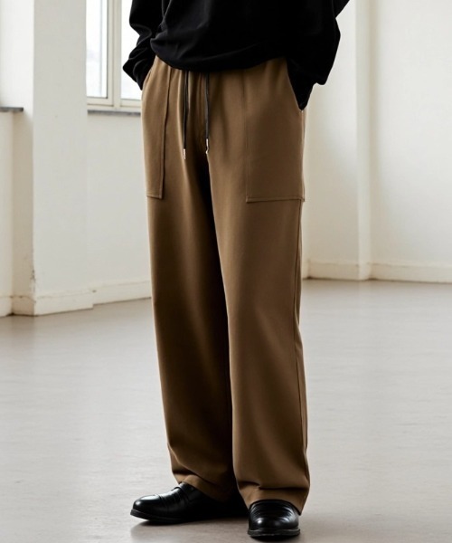 Lazar（ラザル）の「Stretch Baker Pants/ワイドシルエット ストレッチ ベイカーパンツ/イージーパンツ（その他パンツ・メンズ・ブラック/グレイッシュベージュ/ブルー/ブラウン・マルチサイズ）」の2枚目の写真