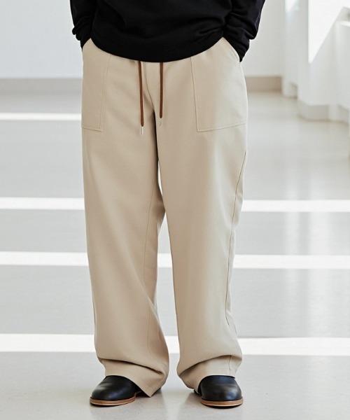 Lazar（ラザル）の「Stretch Baker Pants/ワイドシルエット ストレッチ ベイカーパンツ/イージーパンツ（その他パンツ・メンズ・ブラック/グレイッシュベージュ/ブルー/ブラウン・マルチサイズ）」の9枚目の写真