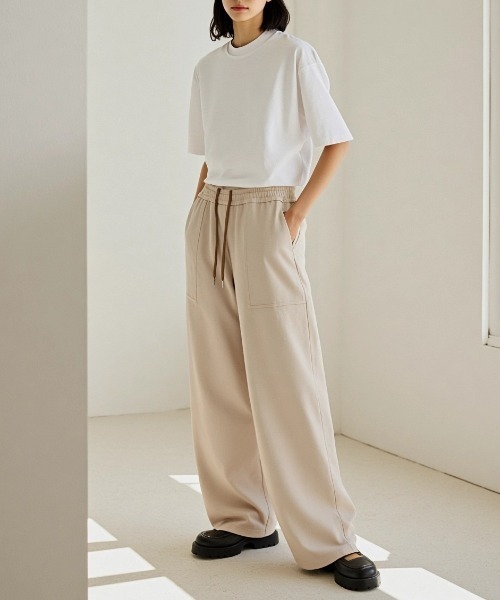 Lazar（ラザル）の「Stretch Baker Pants/ワイドシルエット ストレッチ ベイカーパンツ/イージーパンツ（その他パンツ・メンズ・ブラック/グレイッシュベージュ/ブルー/ブラウン・マルチサイズ）」の17枚目の写真