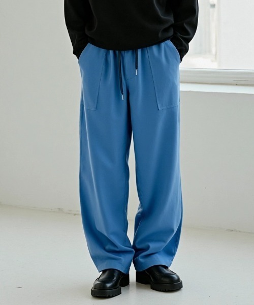 Lazar（ラザル）の「Stretch Baker Pants/ワイドシルエット ストレッチ ベイカーパンツ/イージーパンツ（その他パンツ・メンズ・ブラック/グレイッシュベージュ/ブルー/ブラウン・マルチサイズ）」の11枚目の写真