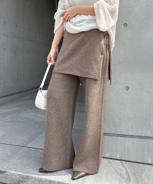 セール】レイヤードニットパンツ（その他パンツ）｜andme（アンドミー