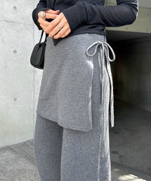 andme（アンドミー）の「レイヤードニットパンツ（その他パンツ・レディース）」
