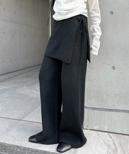 セール】レイヤードニットパンツ（その他パンツ）｜andme（アンドミー
