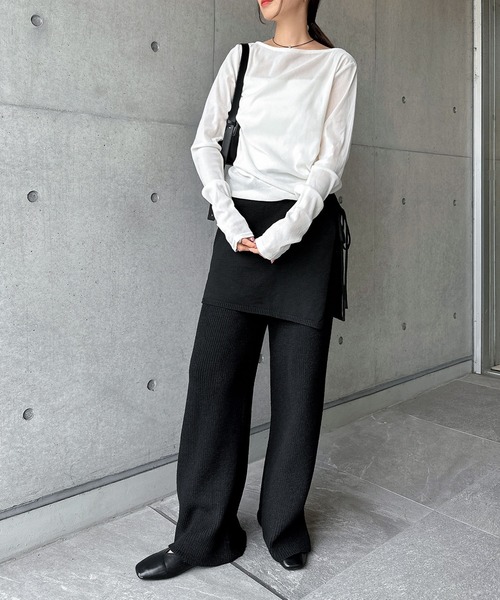 andme(アンドミー)の「レイヤードニットパンツ(その他パンツ・レディース・ブラウン/チャコールグレー/ブラック・M/L)」の17枚目の写真
