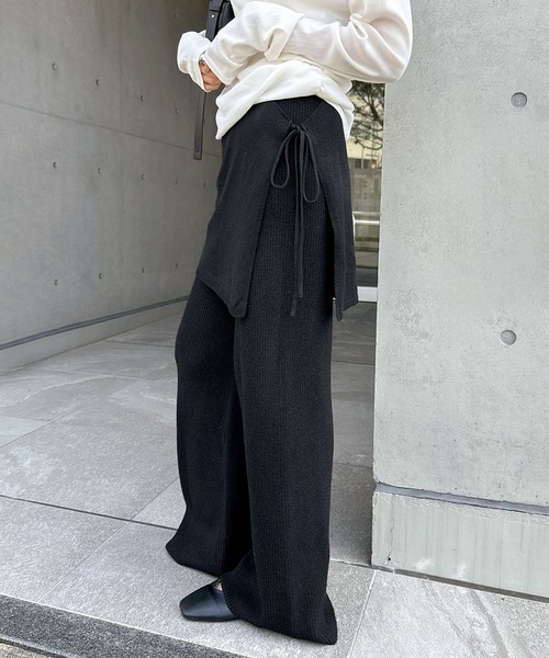 セール】レイヤードニットパンツ（その他パンツ）｜andme（アンドミー