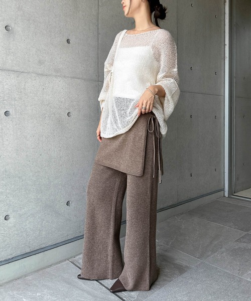 andme(アンドミー)の「レイヤードニットパンツ(その他パンツ・レディース・ブラウン/チャコールグレー/ブラック・M/L)」の21枚目の写真