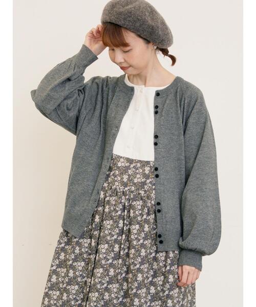 Samansa Mos2（サマンサ モスモス）の「【マシンウォッシャブル/アンチピリング】クルーネックカーディガン（カーディガン/ボレロ・レディース・レッド/キナリ/イエロー/チャコールグレー・F）」の2枚目の写真