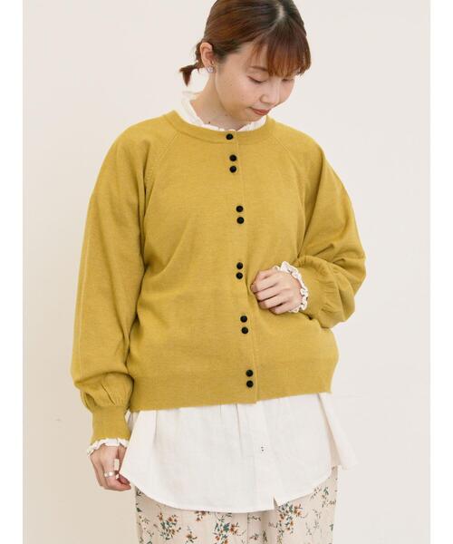 Samansa Mos2（サマンサ モスモス）の「【マシンウォッシャブル/アンチピリング】クルーネックカーディガン（カーディガン/ボレロ・レディース・レッド/キナリ/イエロー/チャコールグレー・F）」の18枚目の写真