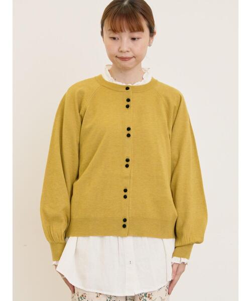 Samansa Mos2（サマンサ モスモス）の「【マシンウォッシャブル/アンチピリング】クルーネックカーディガン（カーディガン/ボレロ・レディース・レッド/キナリ/イエロー/チャコールグレー・F）」の13枚目の写真