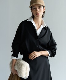 23区 | 【滝沢眞規子さん着用/洗える】メリノウールサテン 2WAYドルマンスリーブシャツ(シャツ/ブラウス)