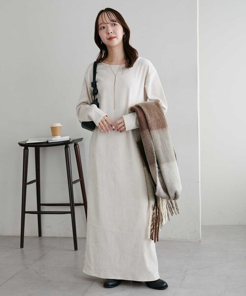 DISCOAT（ディスコート）の「【低身長サイズあり/高見え】杢ベロアワンピース（ワンピース・レディース・ホワイト系その他/ブラック/ブラウン・FREE/PS）」の4枚目の写真