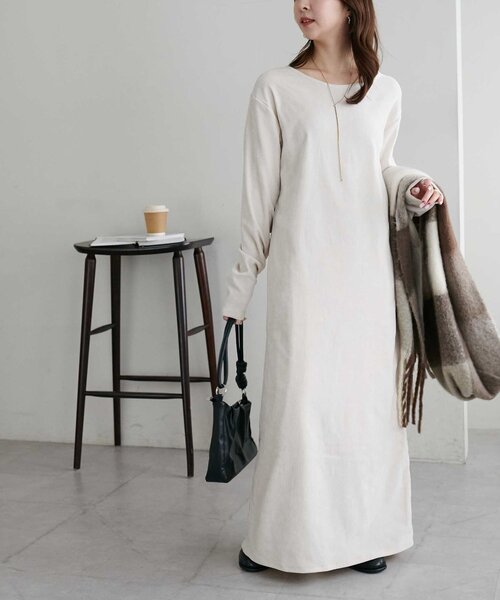 DISCOAT（ディスコート）の「【低身長サイズあり/高見え】杢ベロアワンピース（ワンピース・レディース・ホワイト系その他/ブラック/ブラウン・FREE/PS）」の5枚目の写真