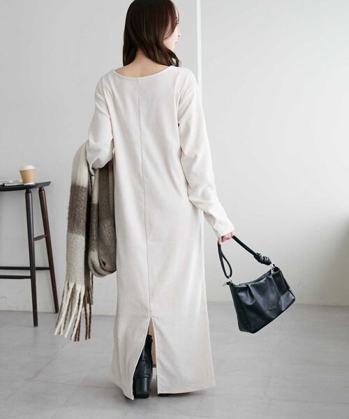 DISCOAT（ディスコート）の「【低身長サイズあり/高見え】杢ベロアワンピース（ワンピース・レディース・ホワイト系その他/ブラック/ブラウン・FREE/PS）」の6枚目の写真