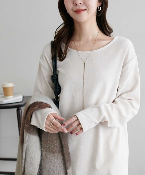 DISCOAT（ディスコート）の「【低身長サイズあり/高見え】杢ベロアワンピース（ワンピース・レディース・ホワイト系その他/ブラック/ブラウン・FREE/PS）」の7枚目の写真
