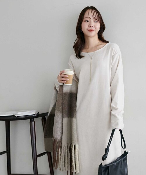 DISCOAT（ディスコート）の「【低身長サイズあり/高見え】杢ベロアワンピース（ワンピース・レディース・ホワイト系その他/ブラック/ブラウン・FREE/PS）」の8枚目の写真